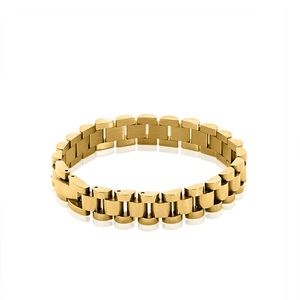 NEW Oma the Label Timepiece Bracelet Gold link chain statement jewelry